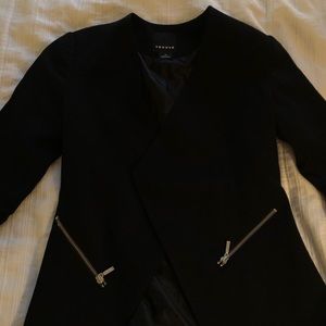 Trouvé black blazer a zipper detail